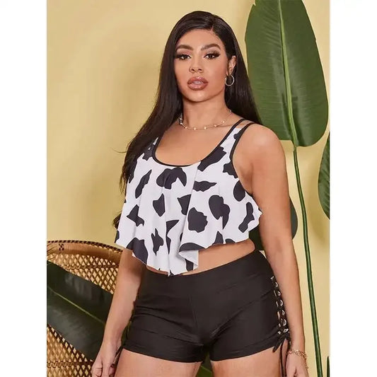 Women's Sports Style Plus Size Split Swimsuit