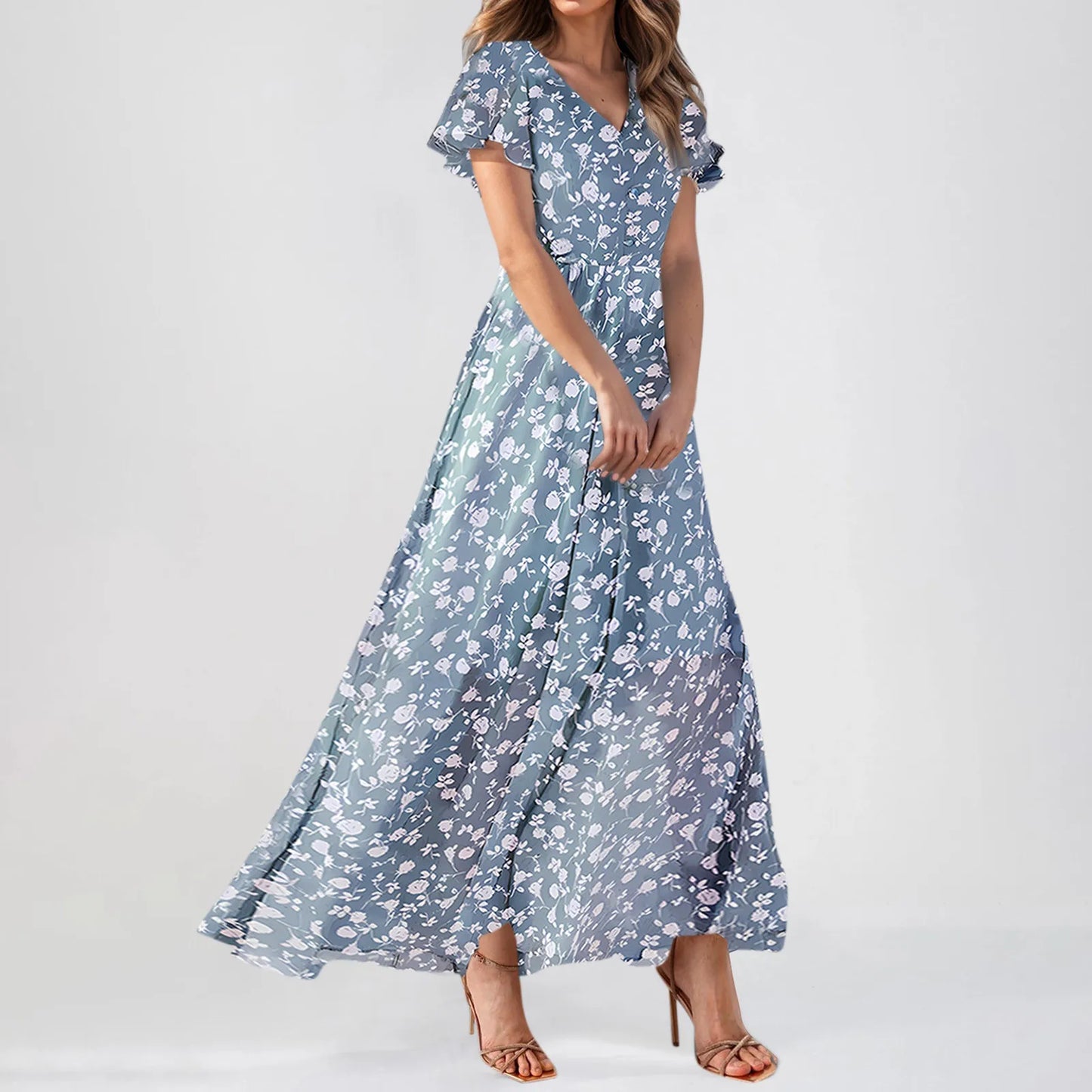 Women's Casual Short Sleeve Maxi Dresses