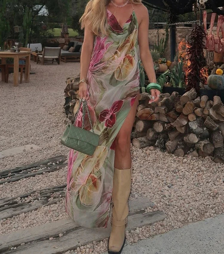 Women's Ankle-Length Backless Dress