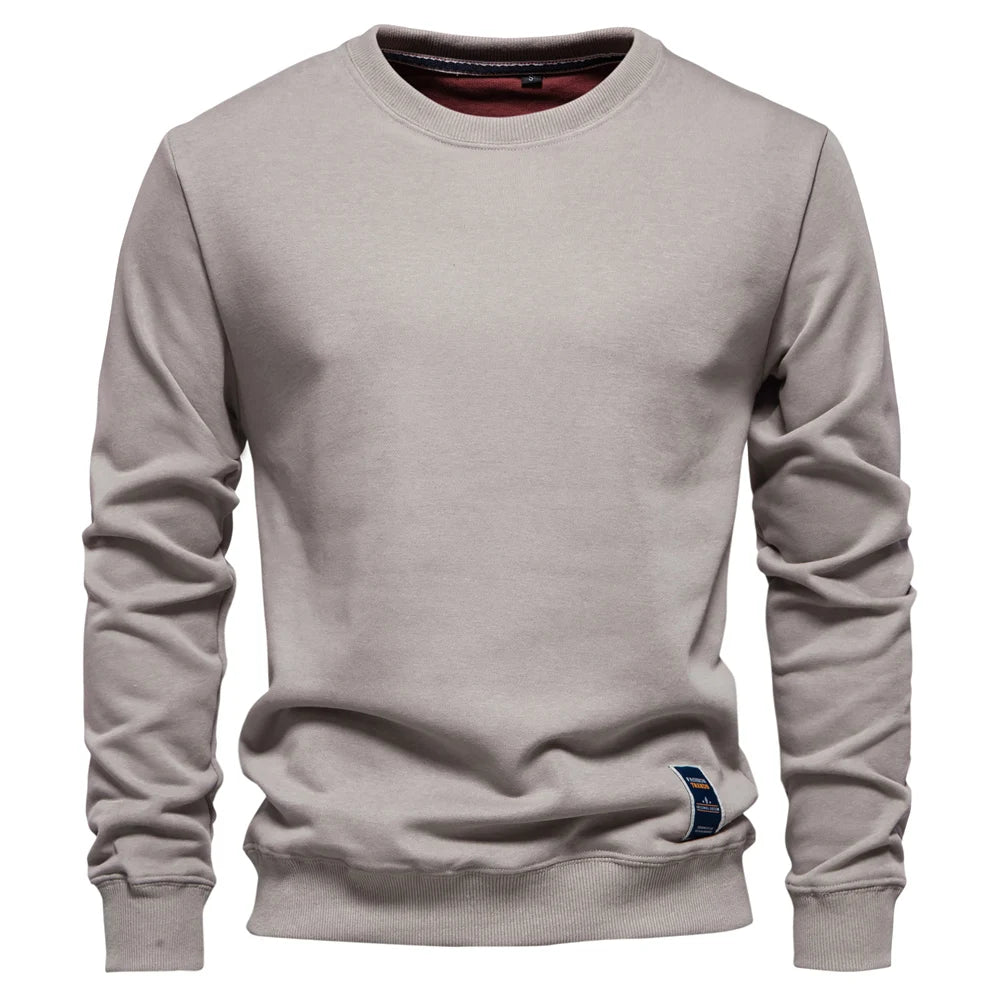 Men's Crew Neck Solid Color Sweatshirt
