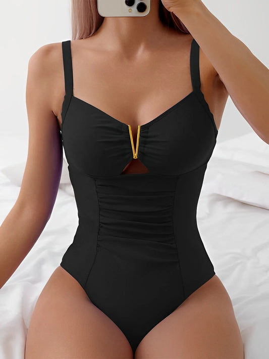Women's Cut Out Front One Piece Swimsuit