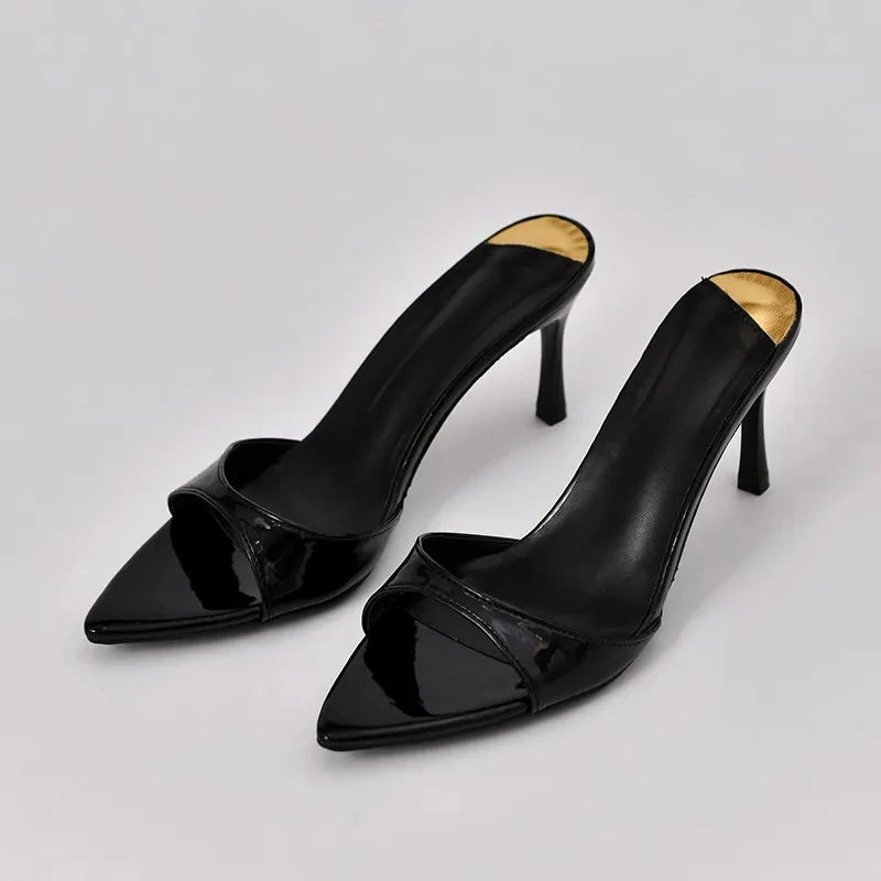 Pointed Stiletto Heels Women Patent Leather