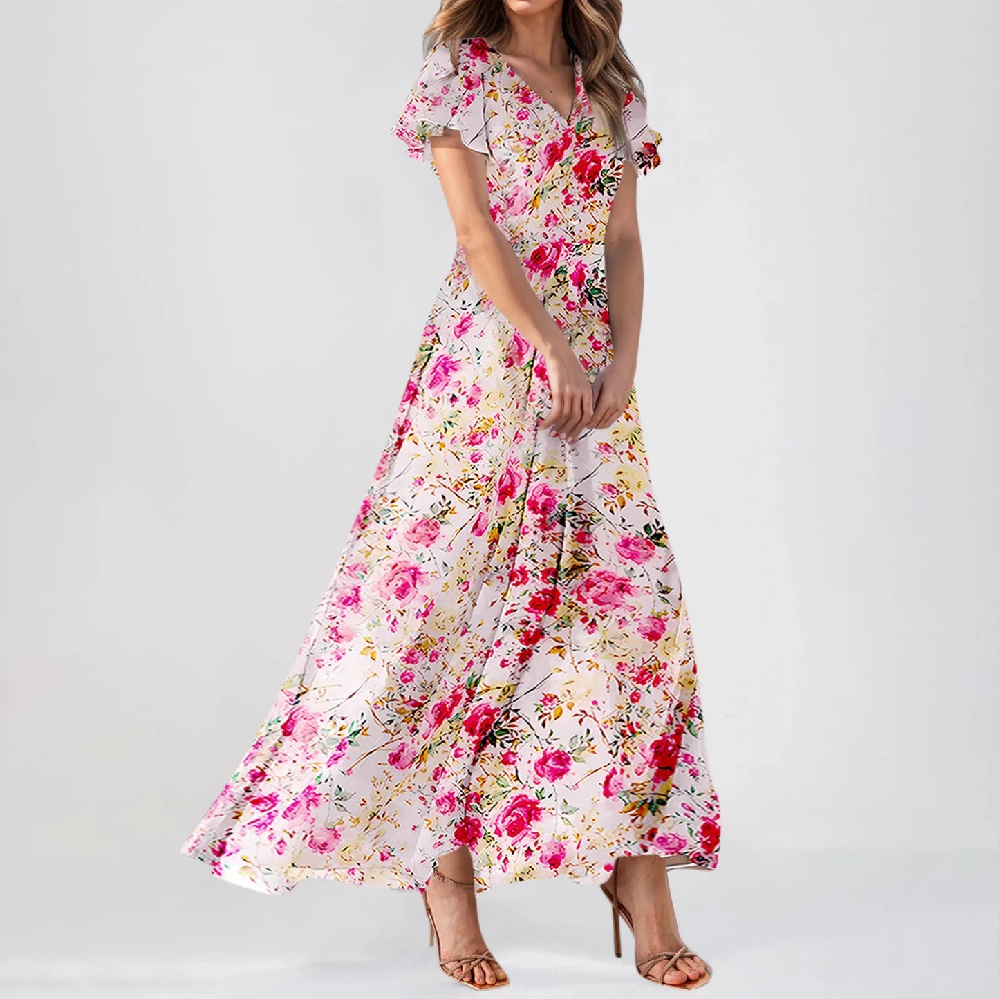 Women's Casual Short Sleeve Maxi Dresses