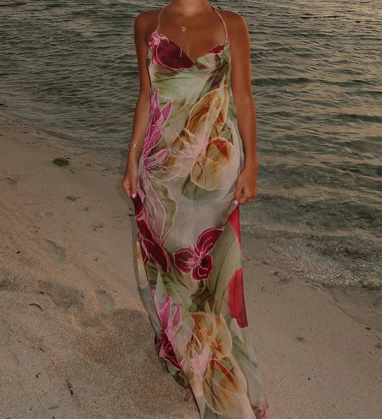 Women's Ankle-Length Backless Dress
