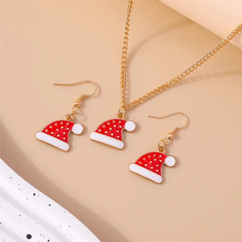 Christmas Necklace and Earrings Set for Women