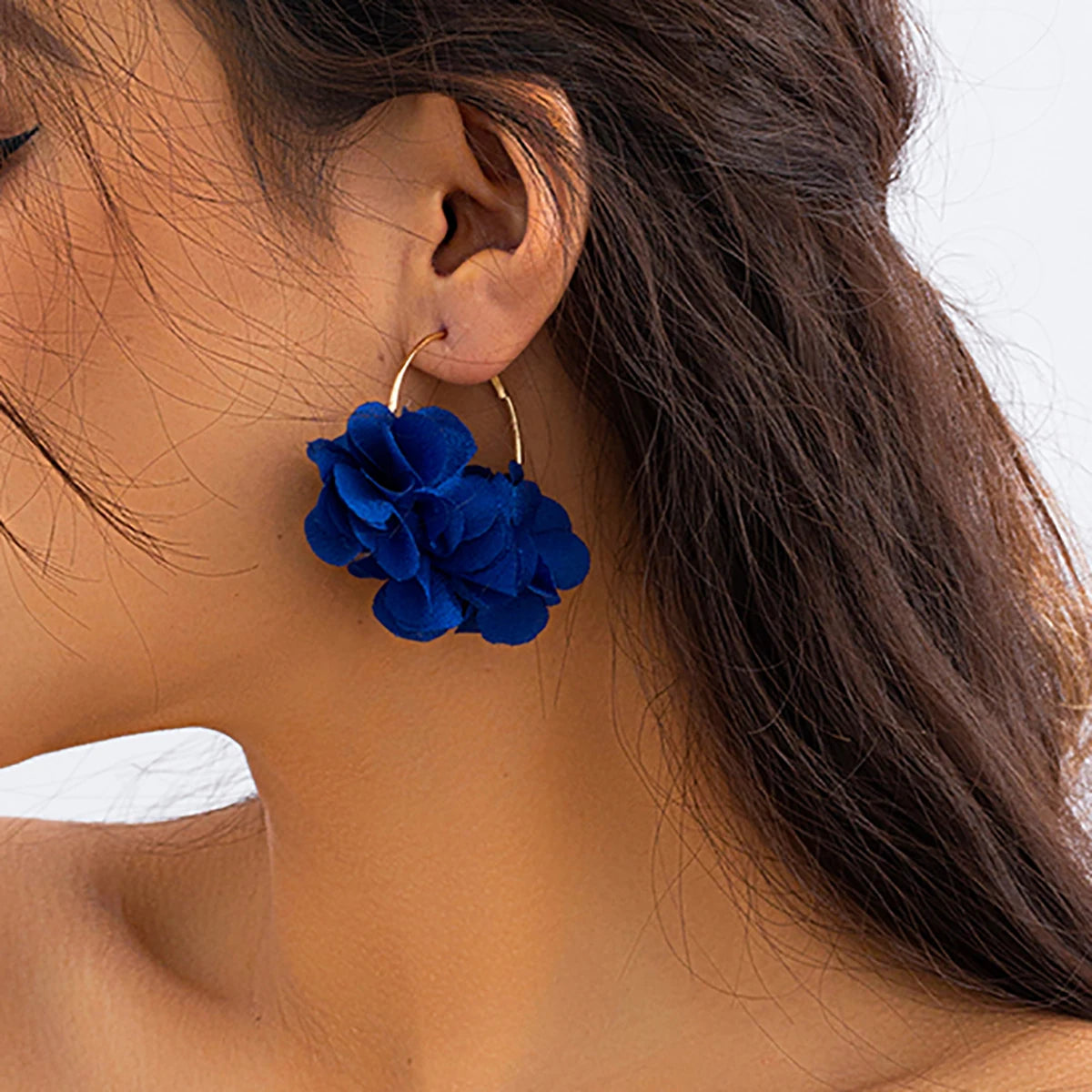 Salircon Bohemian Colorful Flower Pendant Earrings For Women