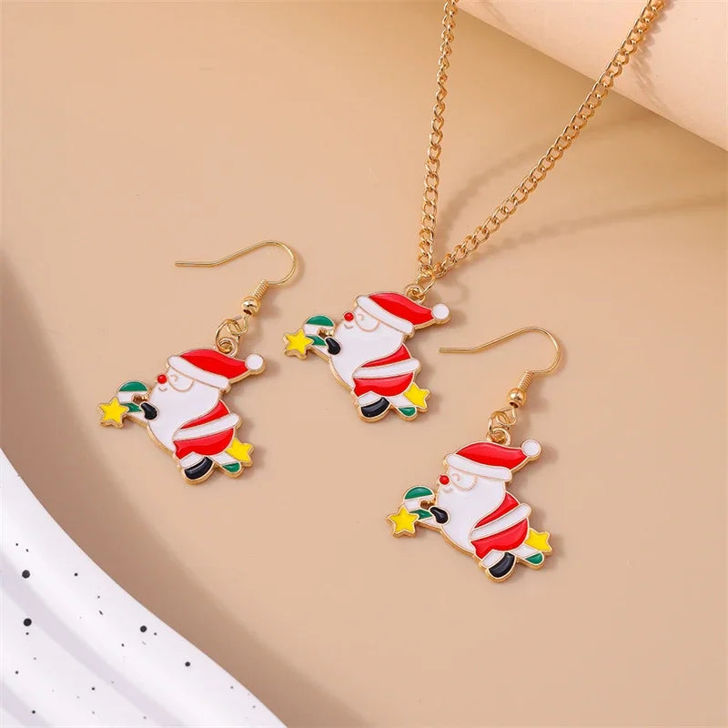Christmas Necklace and Earrings Set for Women