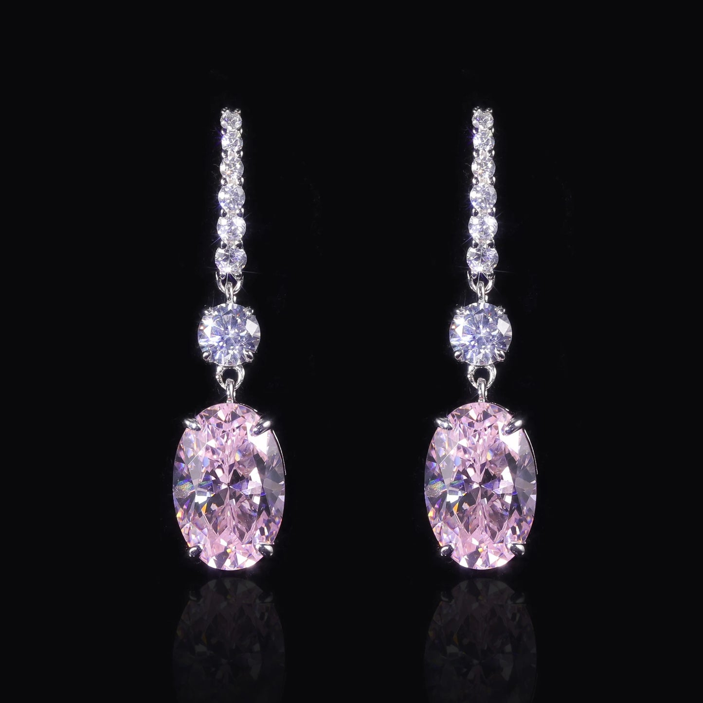 Women's Diamond Pink Earrings