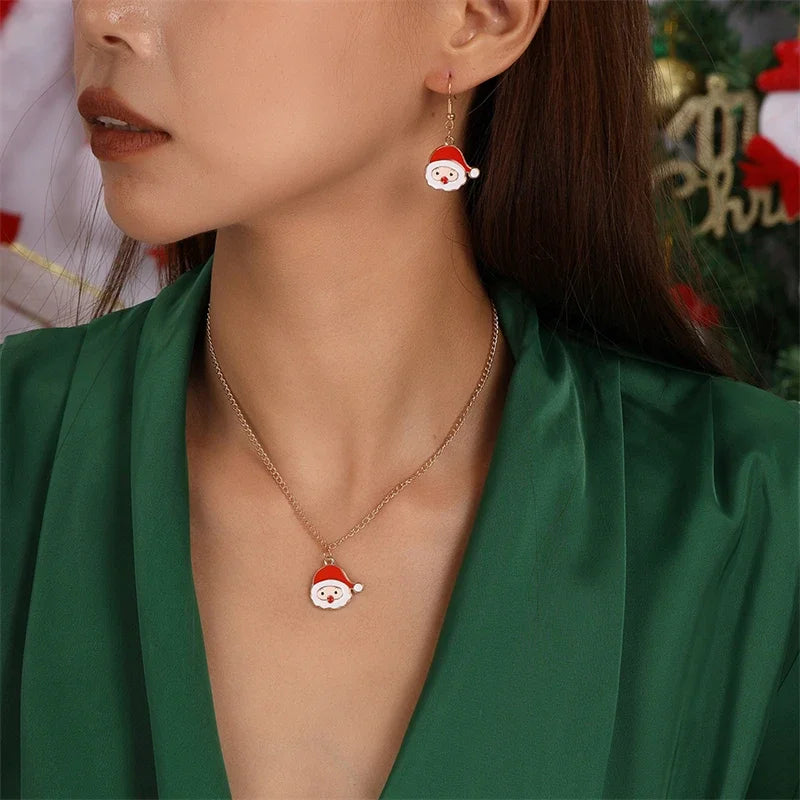 Christmas Necklace and Earrings Set for Women