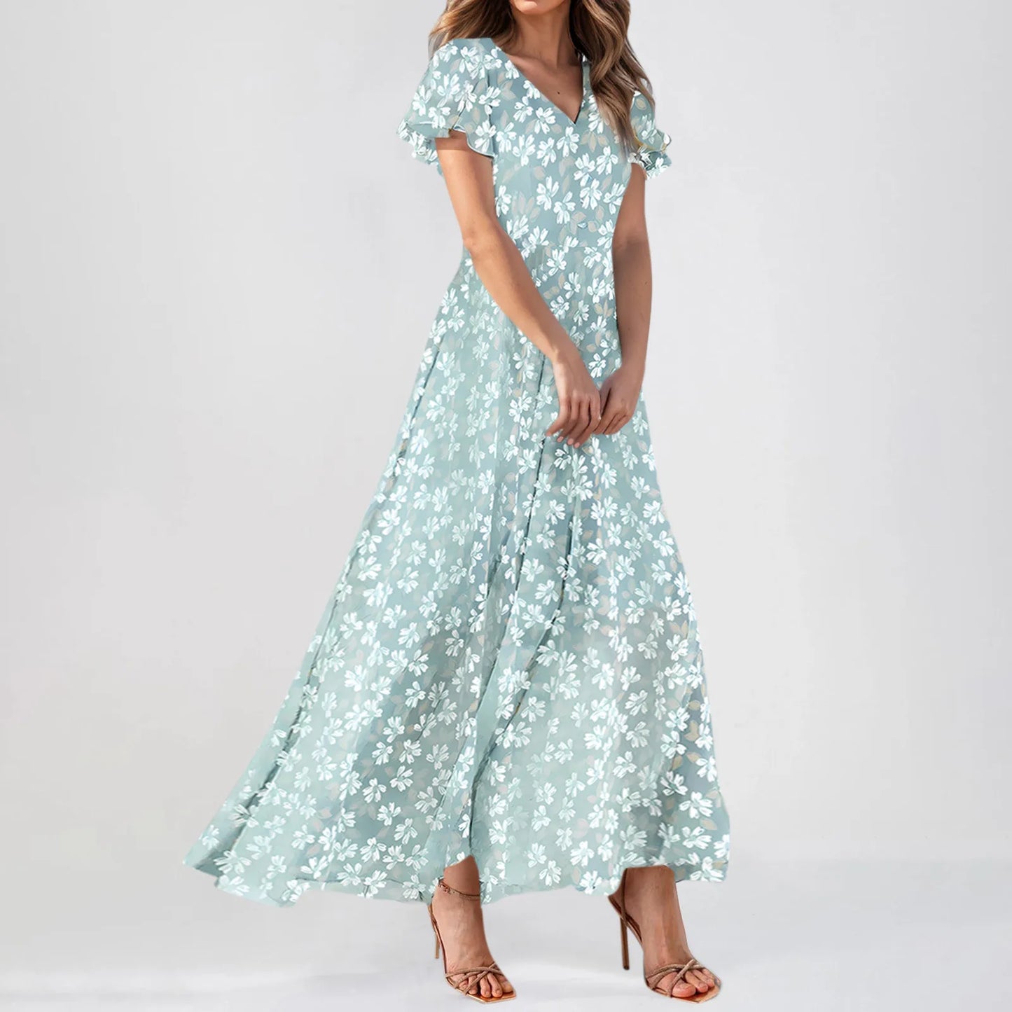 Women's Casual Short Sleeve Maxi Dresses
