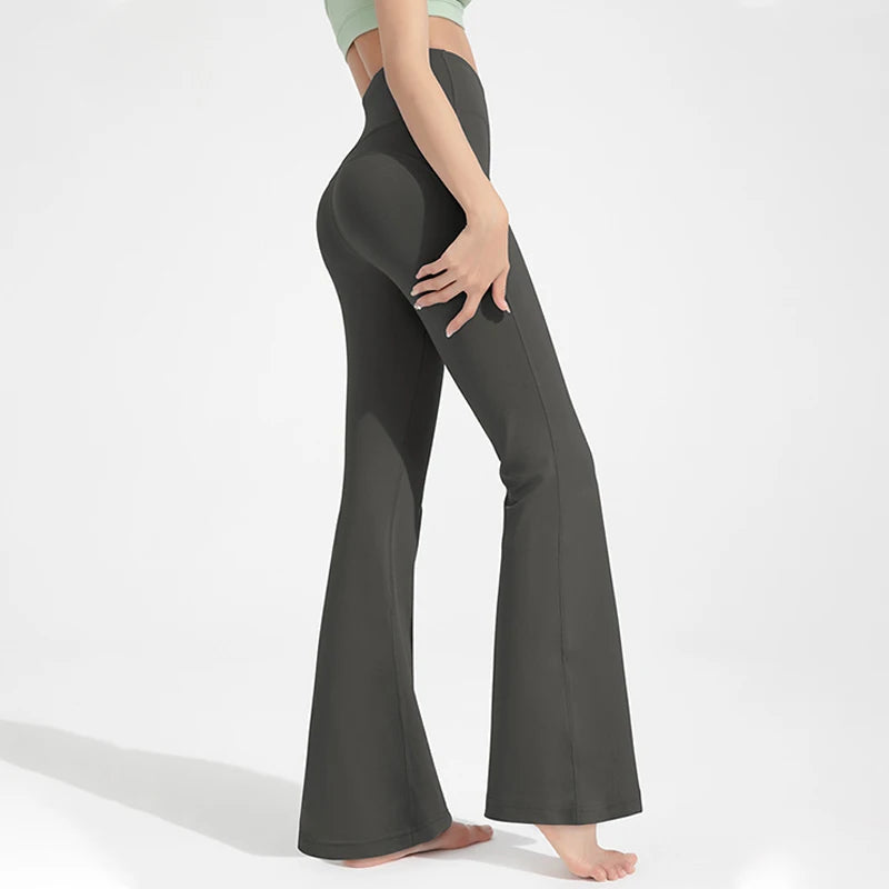Women's High Waisted Elastic Bell Bottom Pants