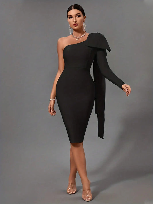 Women's Bandage Bodycon Black Dress