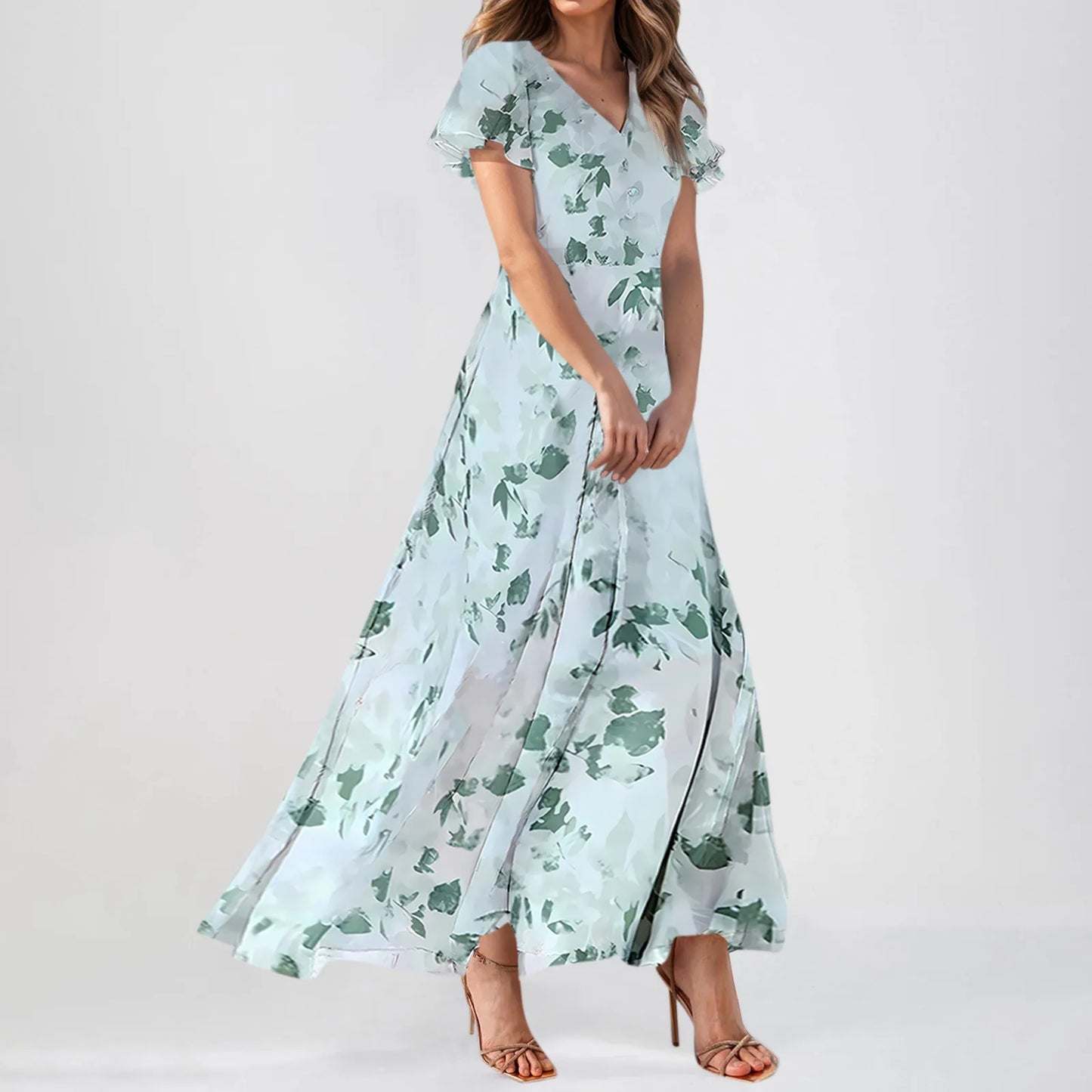 Women's Casual Short Sleeve Maxi Dresses