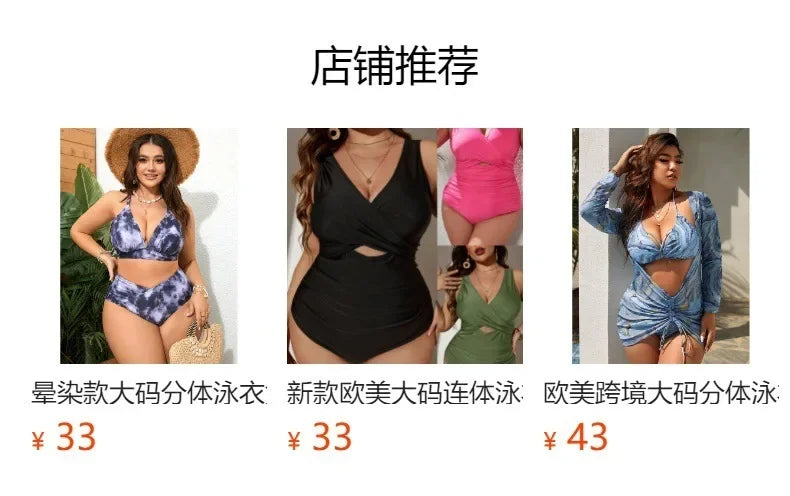 Color Blocked Plus Size Split Swimsuit for Women