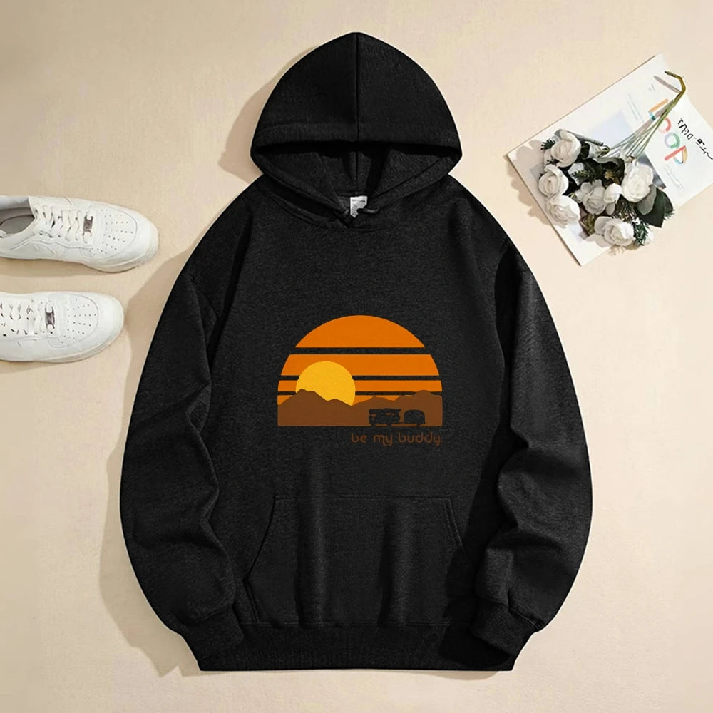 Sunset Black Black Hoodie