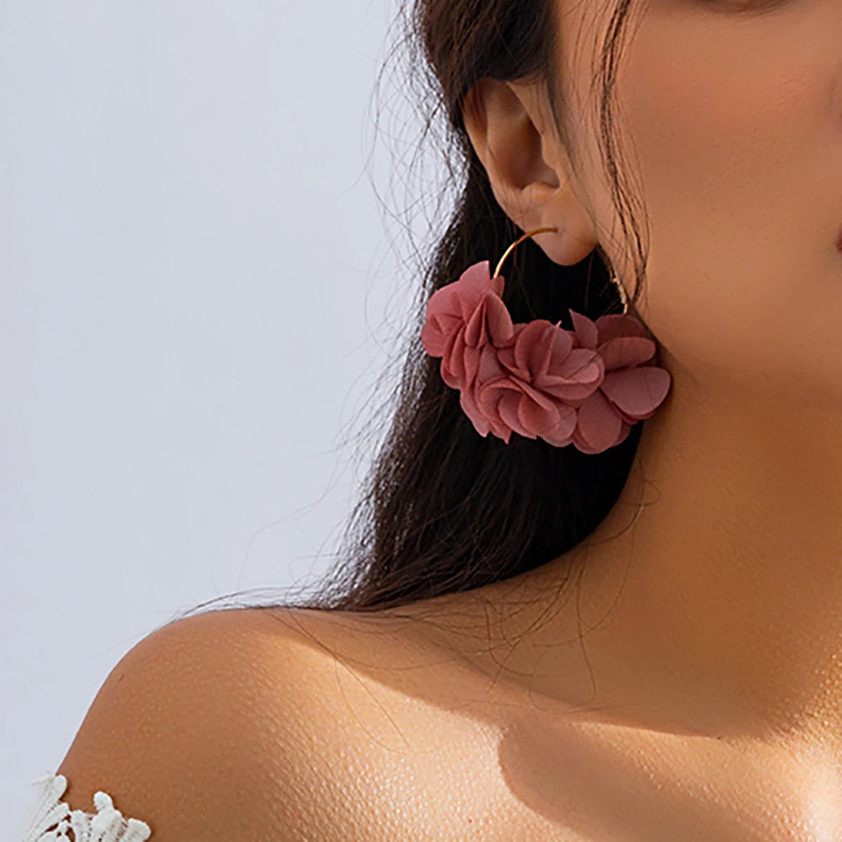 Salircon Bohemian Colorful Flower Pendant Earrings For Women