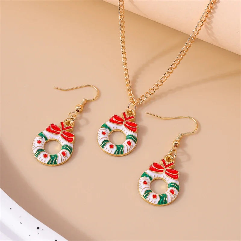 Christmas Necklace and Earrings Set for Women