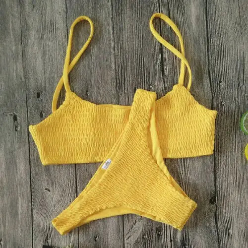 Women's Bikini Set Pleated Swimsuit