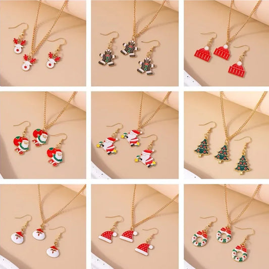 Christmas Necklace and Earrings Set for Women