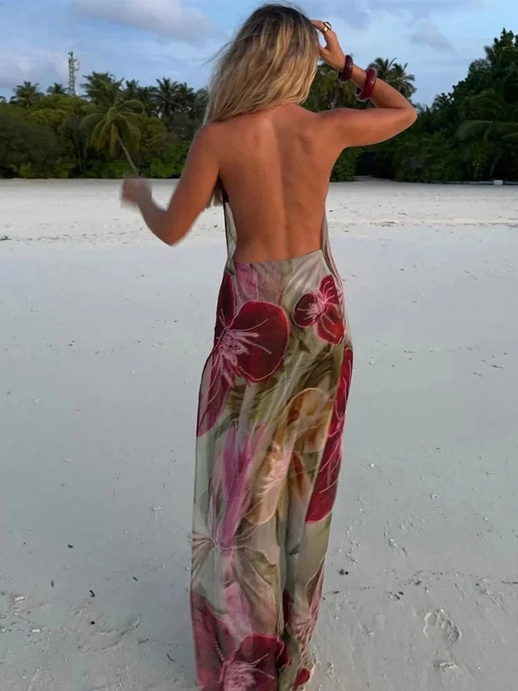 Women's Ankle-Length Backless Dress