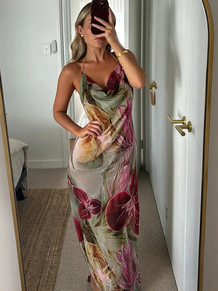 Women's Ankle-Length Backless Dress
