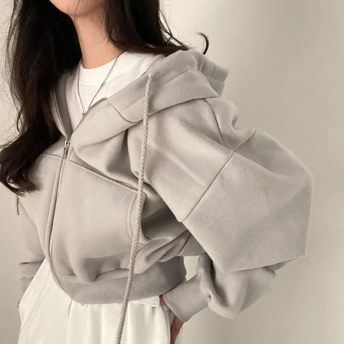 Women's Casual Oversized Full Zip Hooded Sweatshirt