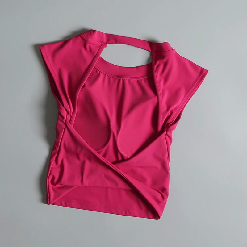 Women's Short Backless Sports T-shirt