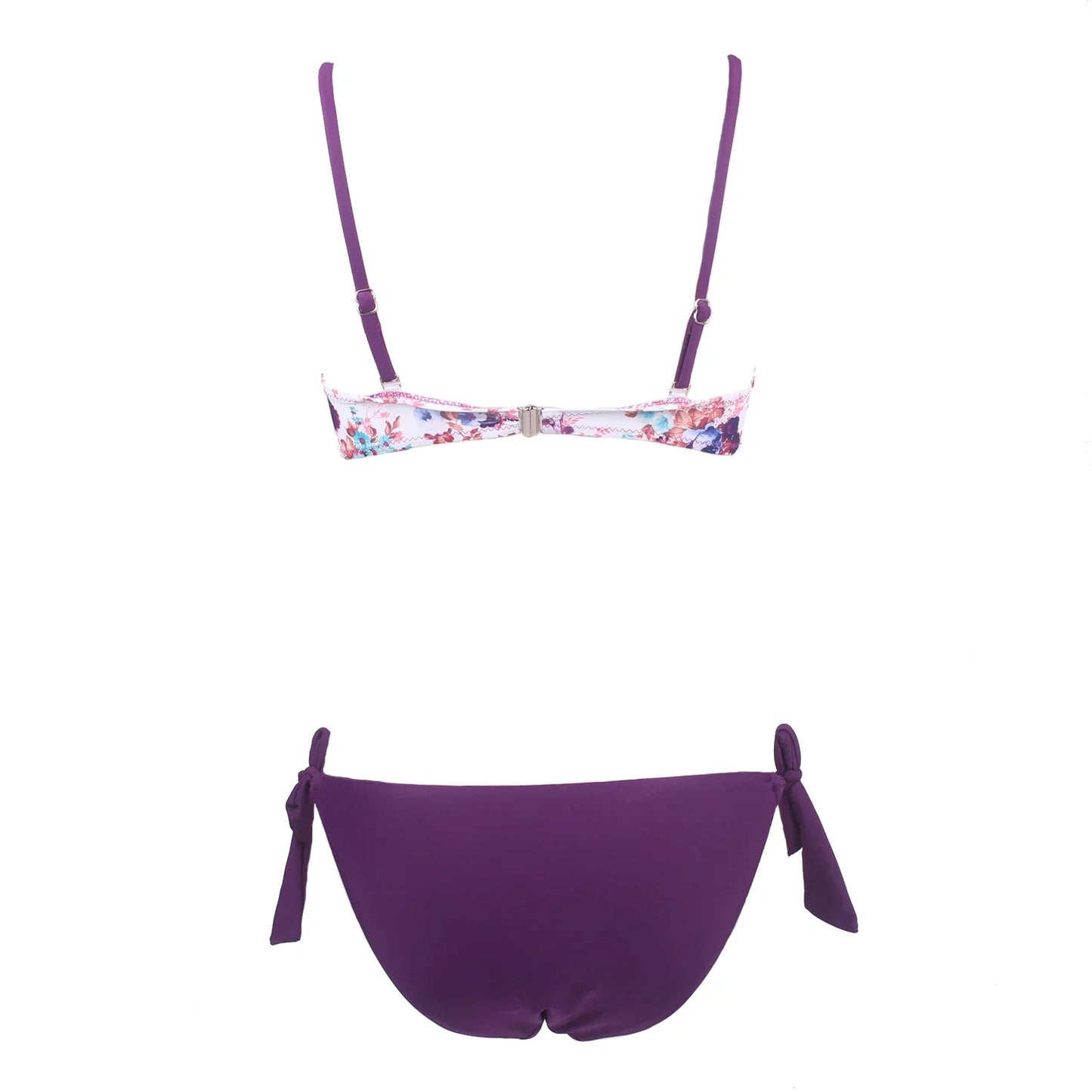 Women's Bikini Push Up Halter Floral Brazilian Bathing Suit