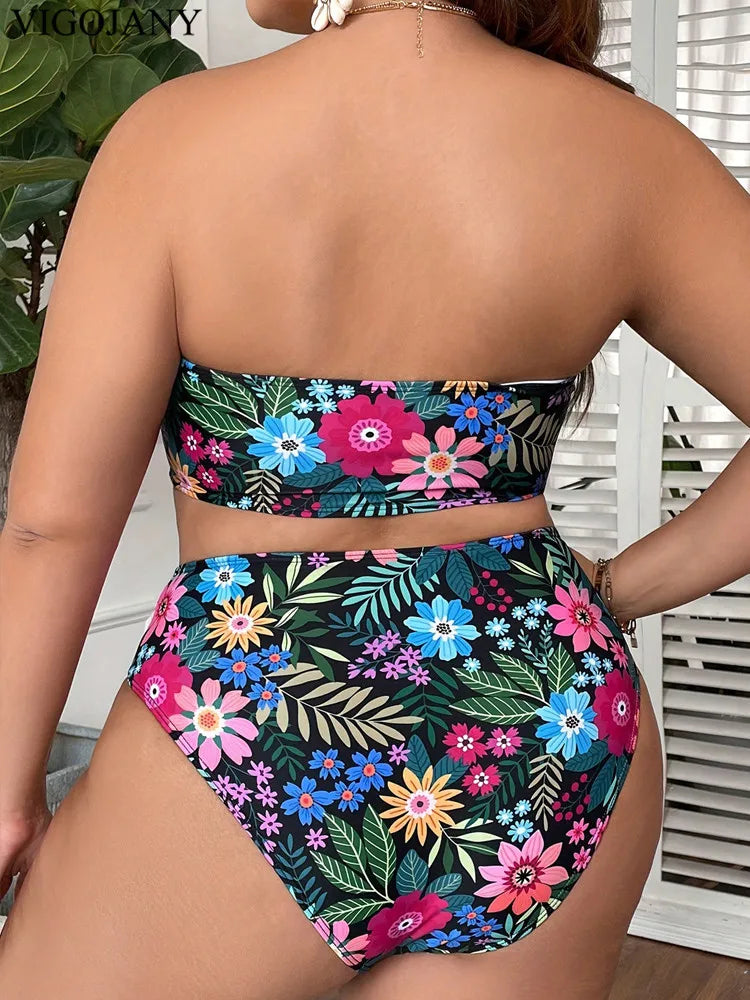 Women's Plus Size 2 Piece High Waist Bathing Suit