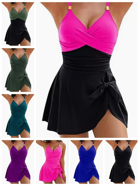 Women's One-Piece Swimdress with Tummy Control