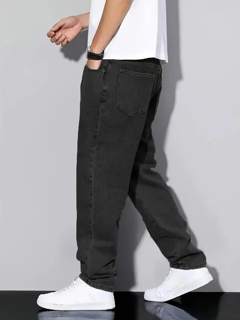 Men's Classic Black Denim Jeans Regular Fit