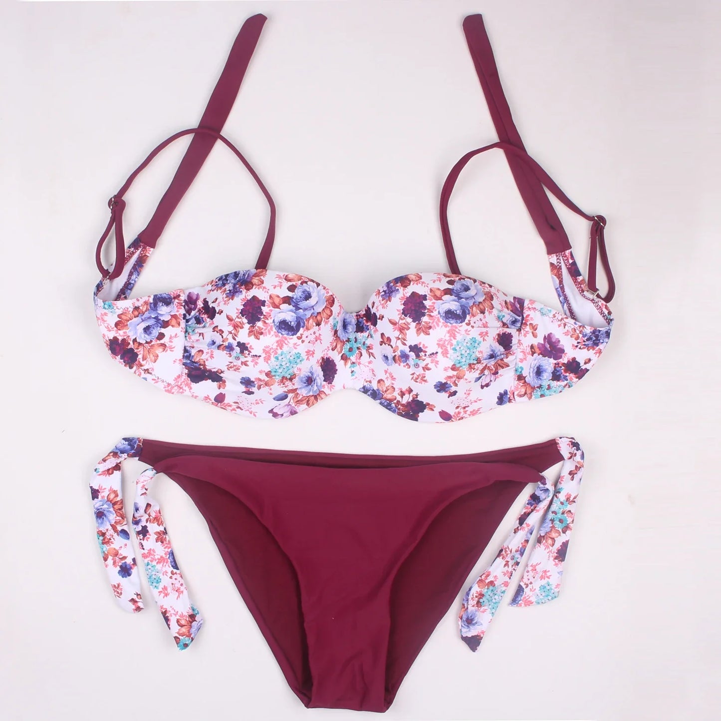 Women's Bikini Push Up Halter Floral Brazilian Bathing Suit