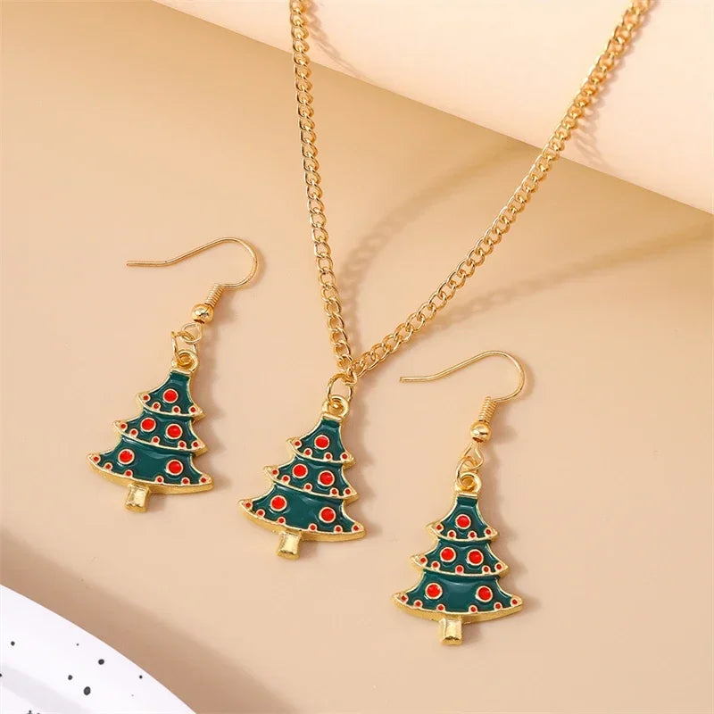 Christmas Necklace and Earrings Set for Women
