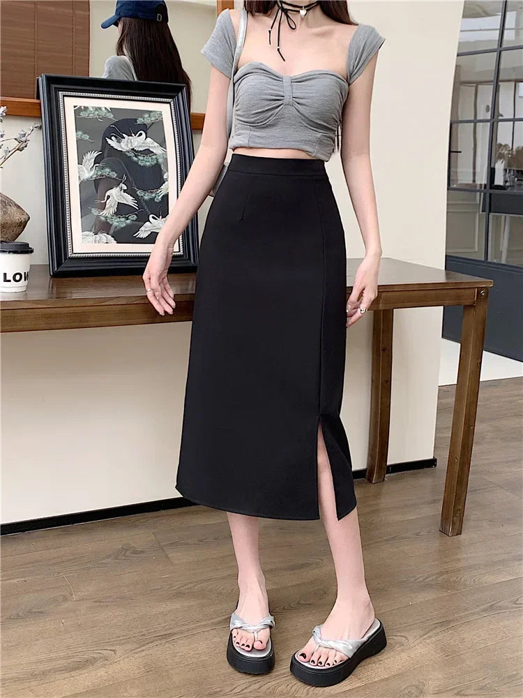 Women's Plus Size Casual High-waisted A- line Skirt