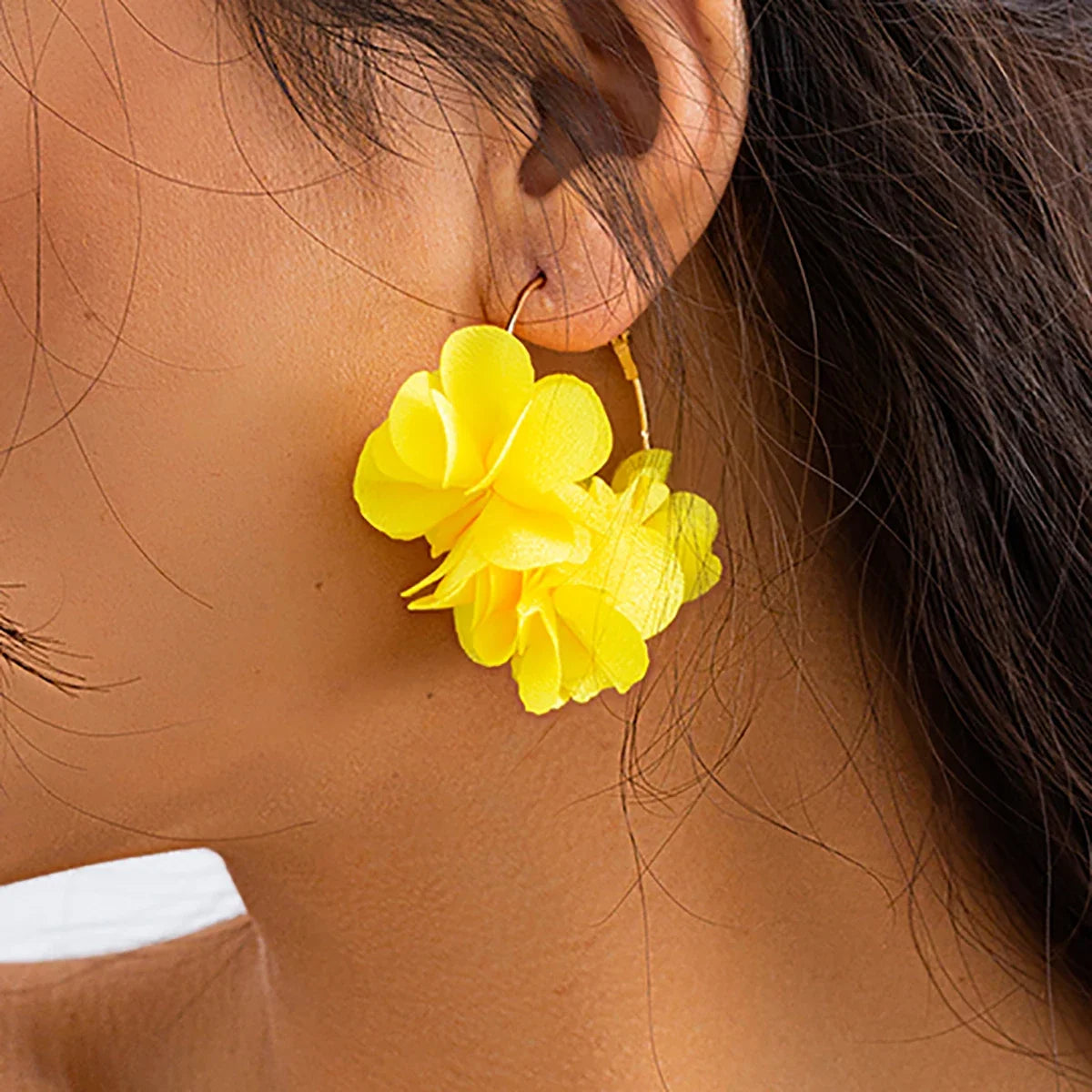 Salircon Bohemian Colorful Flower Pendant Earrings For Women