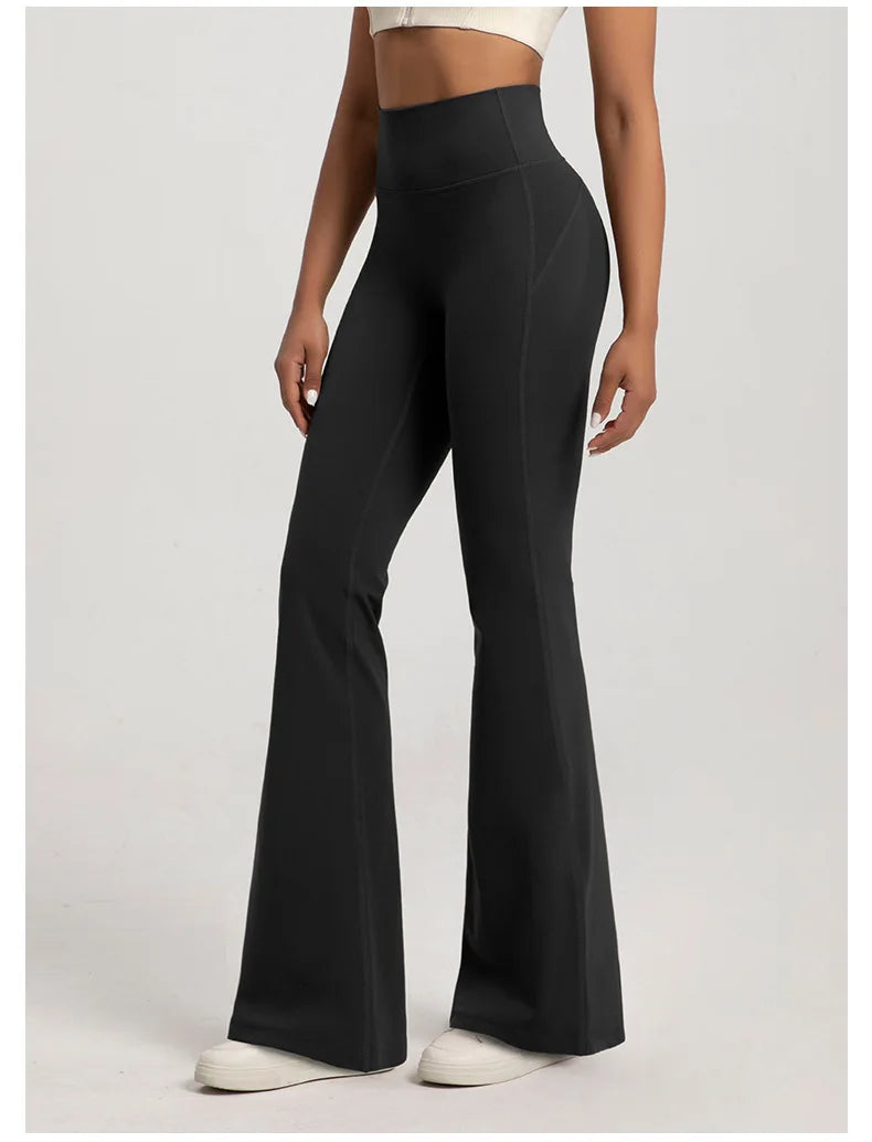 Women's High Waisted Elastic Bell Bottom Pants