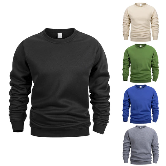 Men's Solid Color Crew Neck Sweatshirt