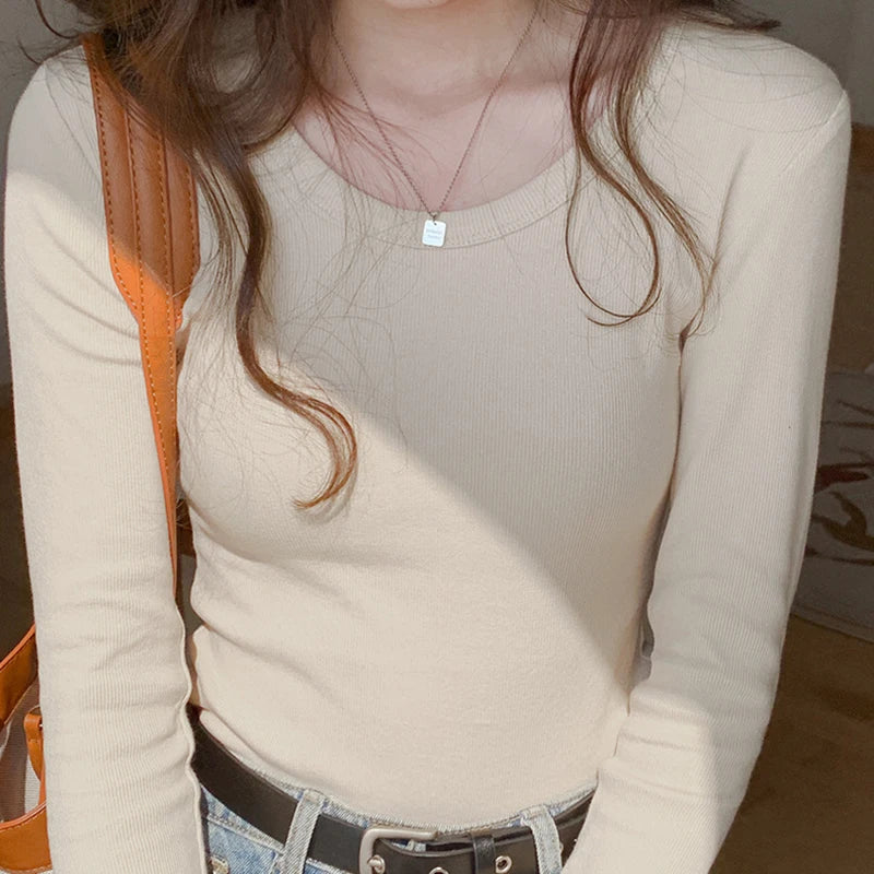 Women's Basic Cotton Long Sleeve Top