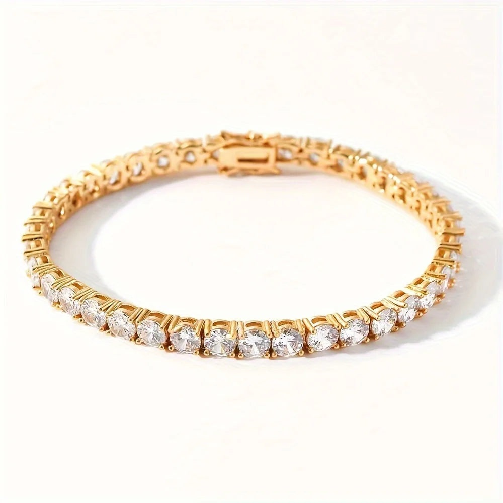 Women's Copper Tennis Chain Bracelet