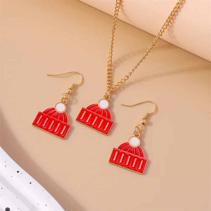 Christmas Necklace and Earrings Set for Women