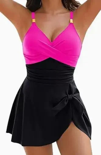 Women's One-Piece Swimdress with Tummy Control
