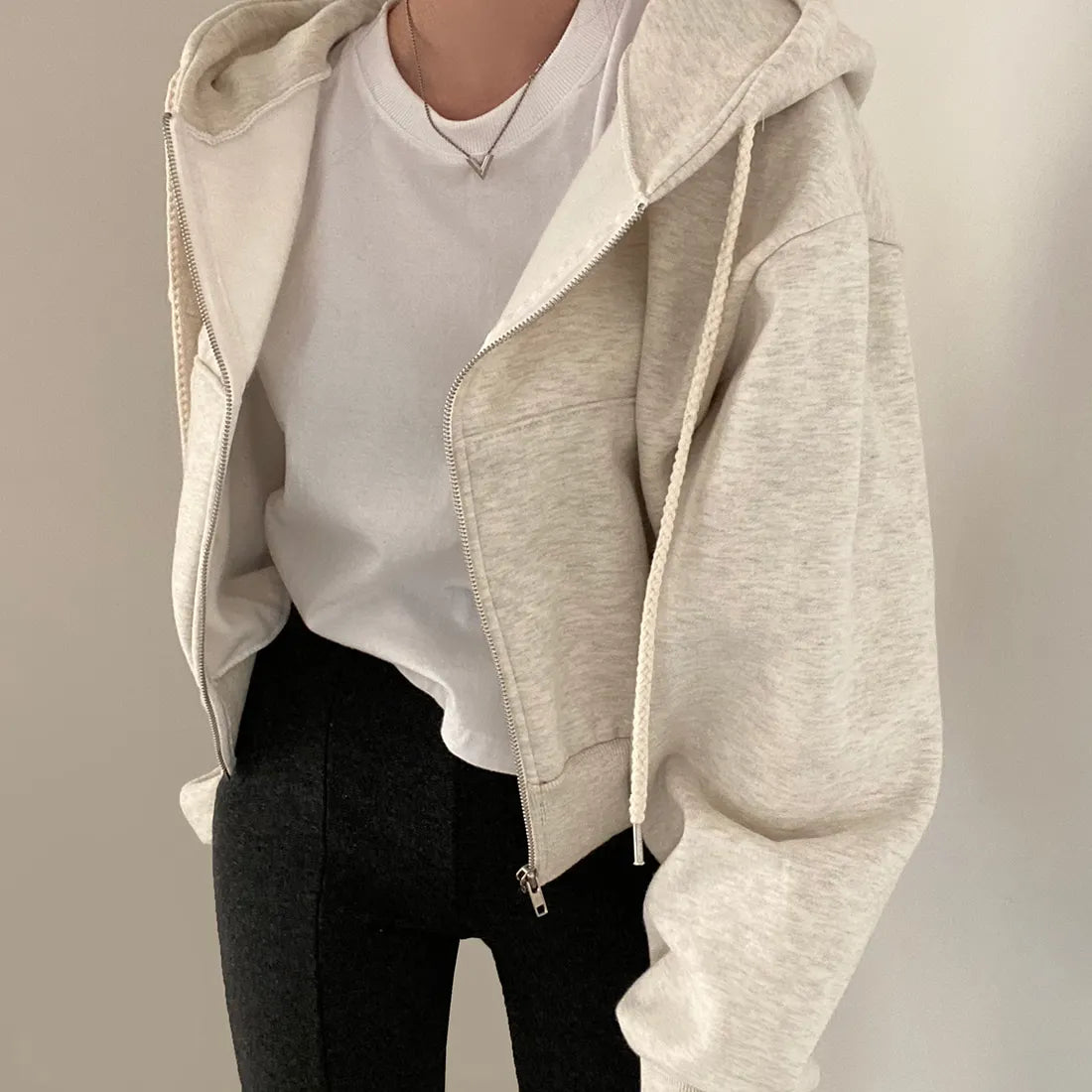 Women's Casual Oversized Full Zip Hooded Sweatshirt