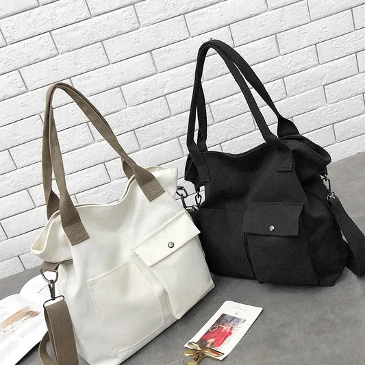 Fashion Canvas Large Shoulder Handbag