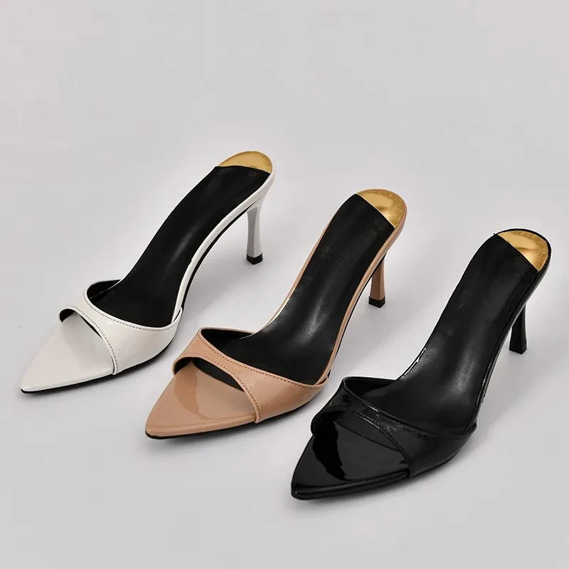 Pointed Stiletto Heels Women Patent Leather