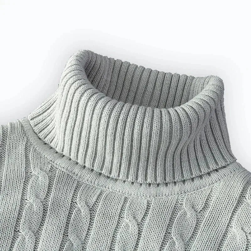 Men's Long Sleeve Slim Fit Knitted Turtleneck Sweater