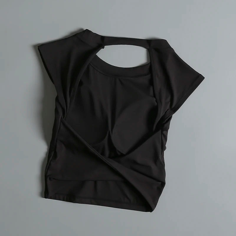 Women's Short Backless Sports T-shirt
