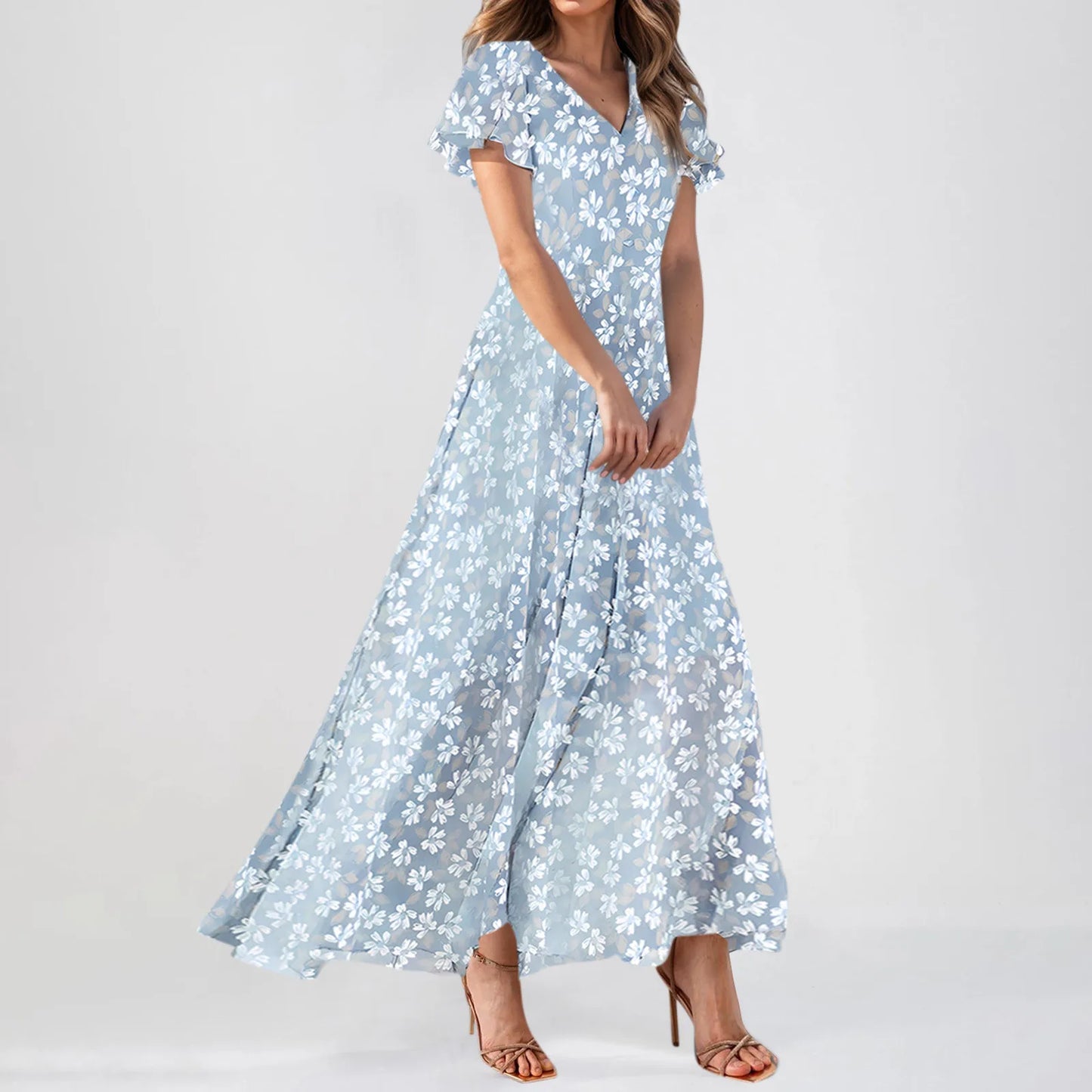 Women's Casual Short Sleeve Maxi Dresses