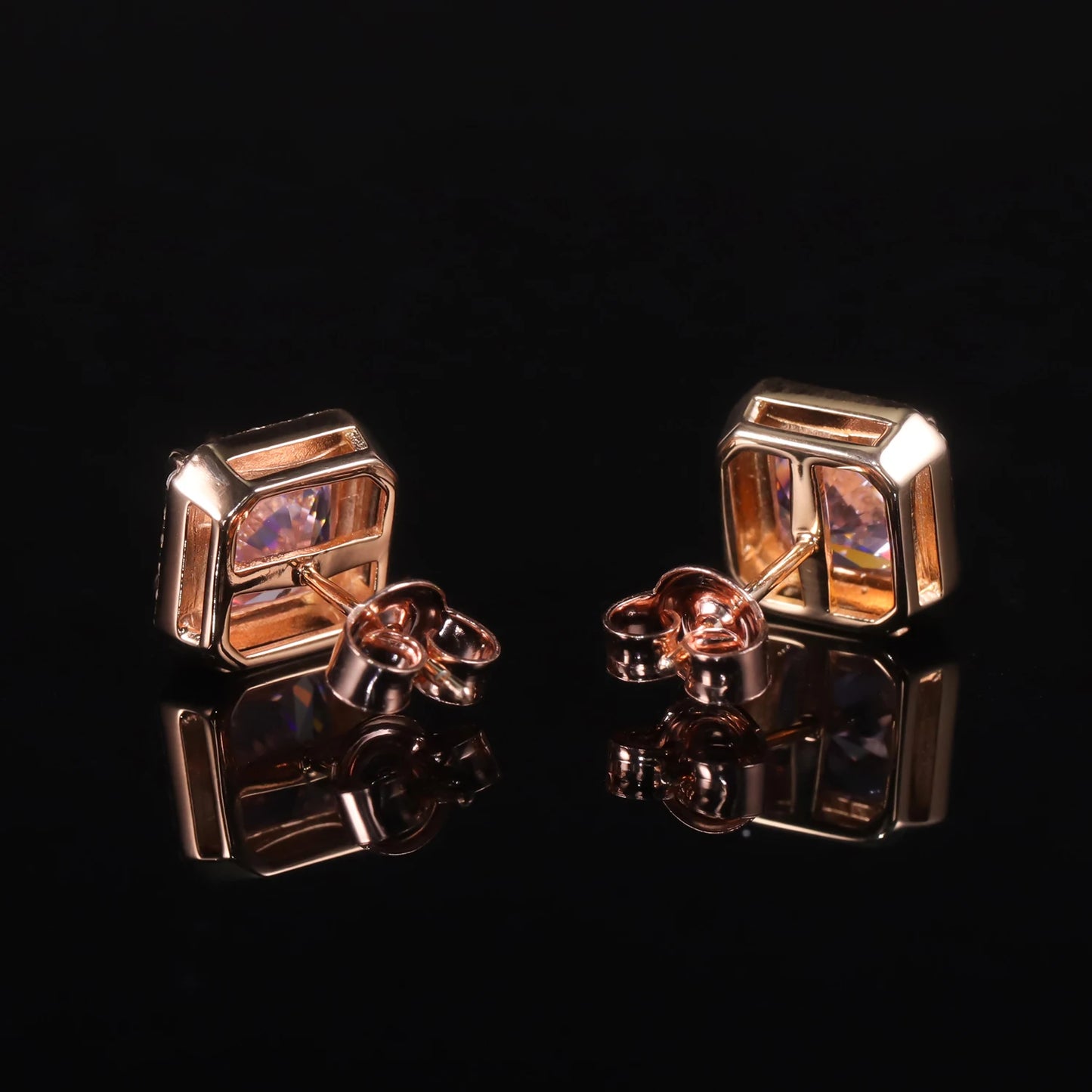 Women's Sterling Silver Pink Halo Earrings