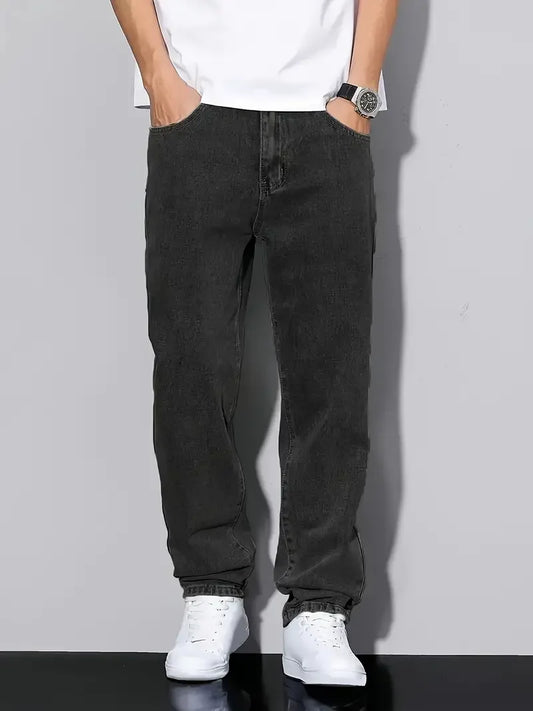 Men's Classic Black Denim Jeans Regular Fit