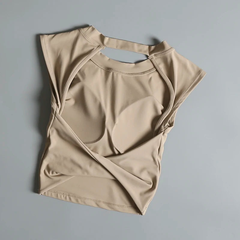 Women's Short Backless Sports T-shirt